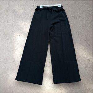 Aanrabess black rib knit elastic waist wide leg lounge pants size X-Large